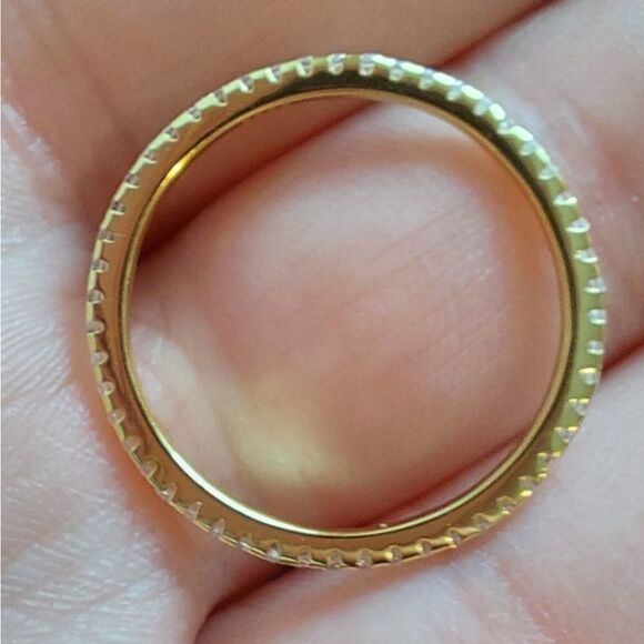 14K Gold Plated Sterling Silver Band Ring - Picture 4 of 10